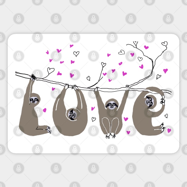 Sloth Love Magnet by CunninghamWatercolors